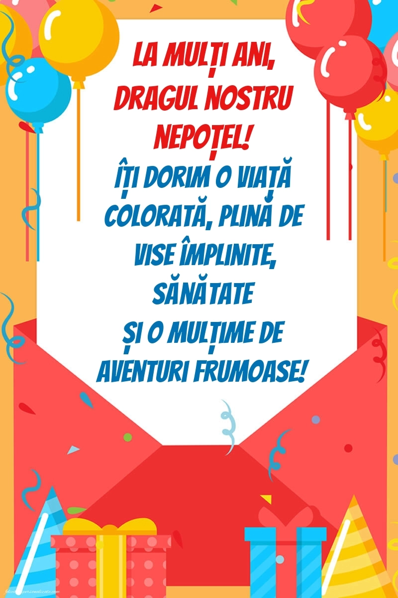 Imagini cu felicitări de LA MULȚI ANI pentru nepoțel de 3 ani: Baloane și Cadouri