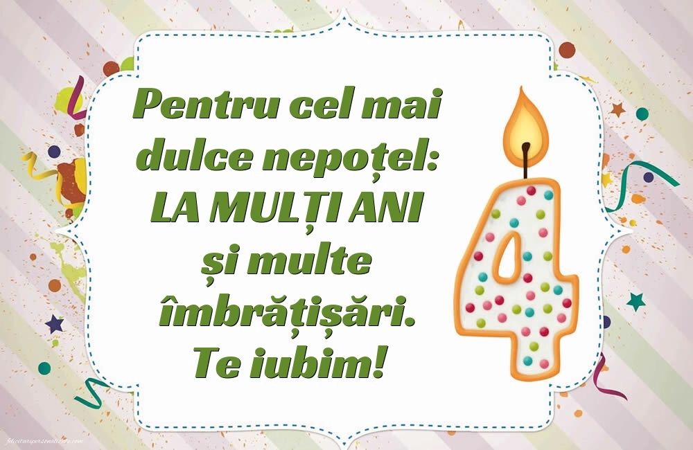 Imagini cu felicitări de LA MULȚI ANI pentru nepoțel de 4 ani: Lumânări