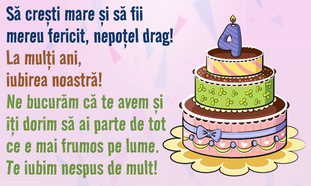 Imagini cu felicitări de LA MULȚI ANI pentru nepoțel de 4 ani: Tort