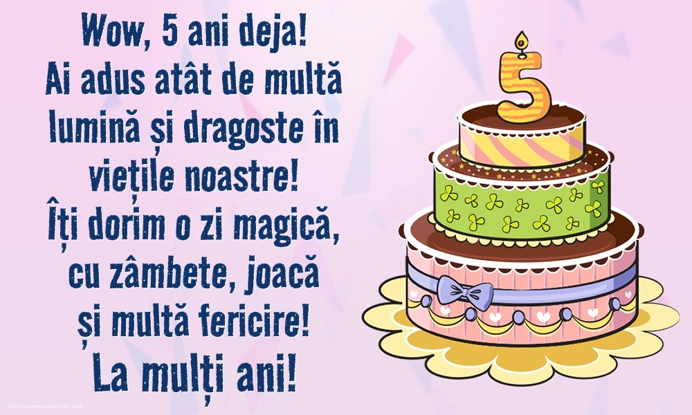Imagini cu felicitări de LA MULȚI ANI pentru nepoțel de 5 ani: Tort