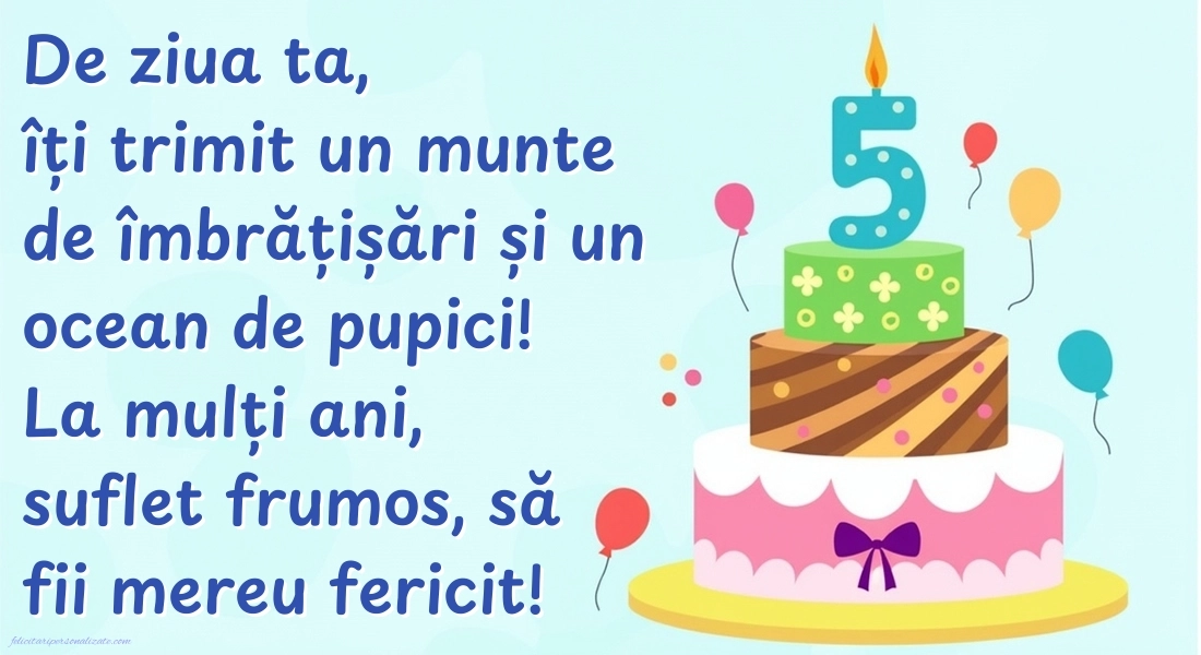 Imagini cu felicitări de LA MULȚI ANI pentru nepoțel de 5 ani: Tort