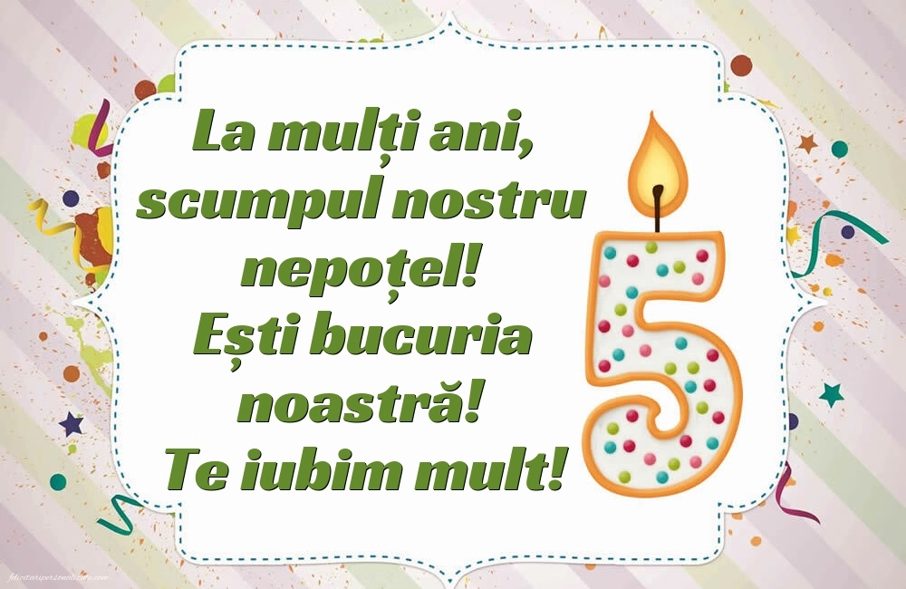 Imagini cu felicitări de LA MULȚI ANI pentru nepoțel de 5 ani: Lumânări