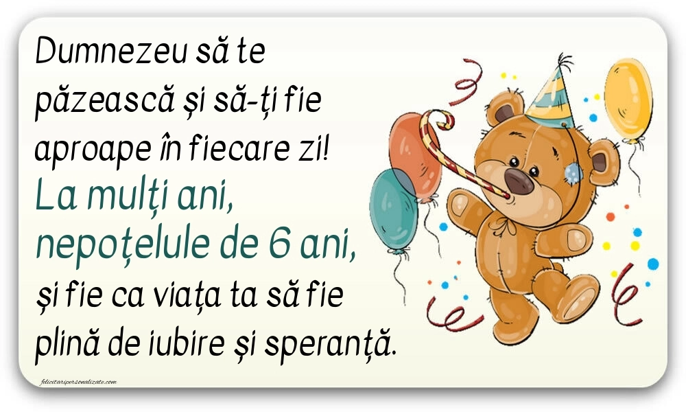 Imagini cu felicitări de LA MULȚI ANI pentru nepoțel de 6 ani: Baloane