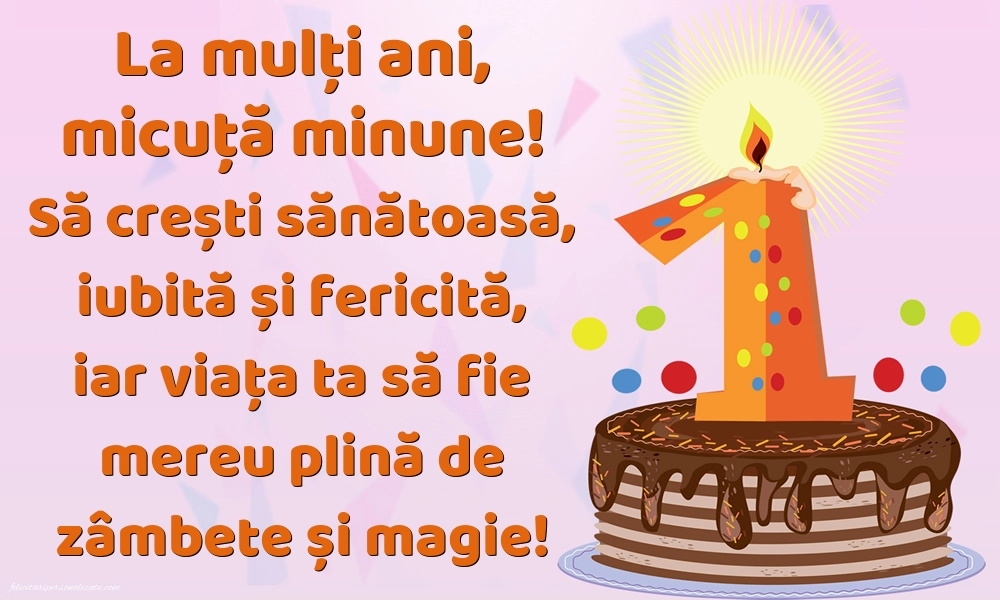Imagini cu felicitări de LA MULȚI ANI pentru nepoțică de 1 an: Tort