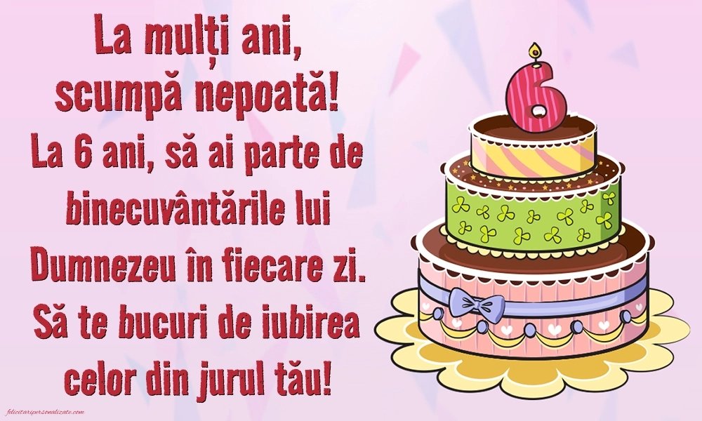 Imagini cu felicitări de LA MULȚI ANI pentru nepoțică de 6 ani: Tort