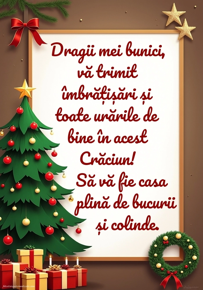 Felicitări și imagini de Crăciun pentru bunici: Brad de Crăciun