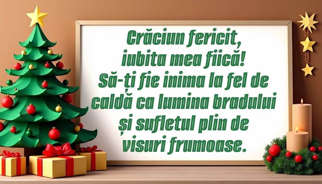Felicitări și Imagini de Crăciun pentru Fiică: Brad de Crăciun