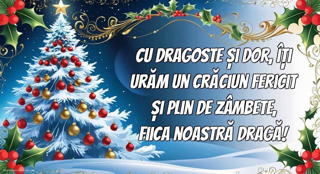 Felicitări și Imagini de Crăciun pentru Fiică: Brad de Crăciun