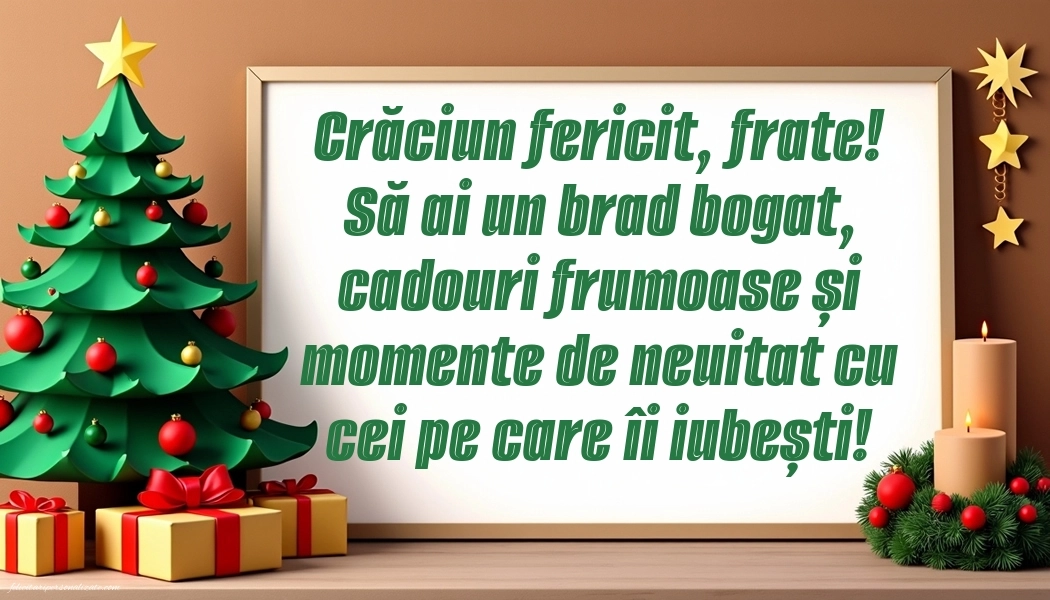 Imagini cu felicitări de Crăciun pentru Frate: Brad de Crăciun