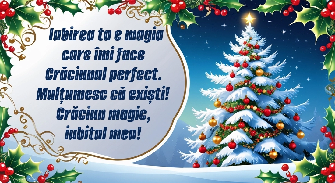 Felicitări cu imagini de Crăciun pentru Iubit: Brad de Crăciun