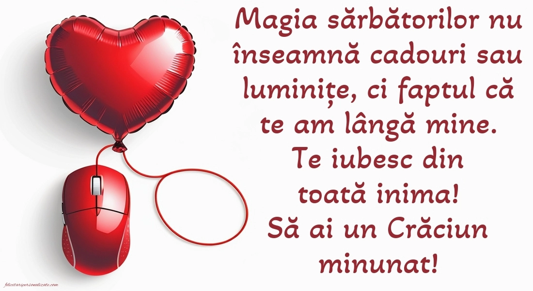 Felicitări cu imagini de Crăciun pentru Iubit: Inimioare