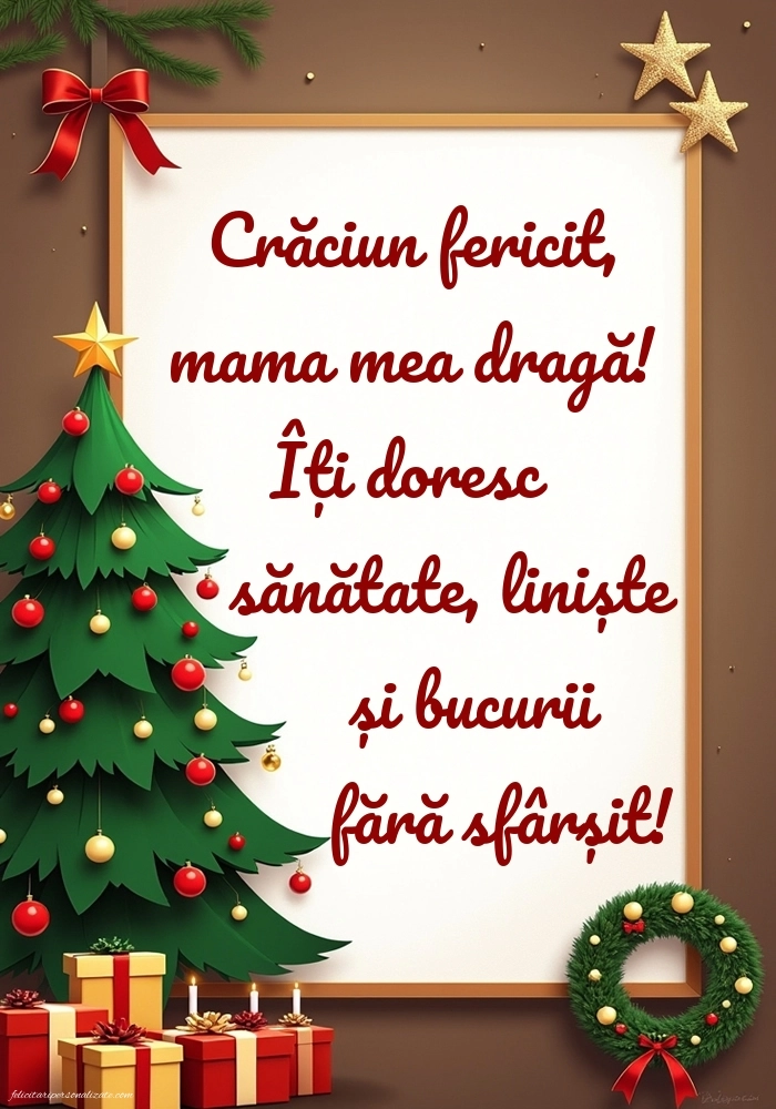 Imagini cu felicitări de Crăciun pentru Mama: Brad de Crăciun