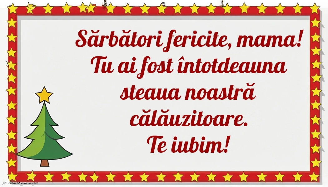 Imagini cu felicitări de Crăciun pentru Mama: Brad de Crăciun