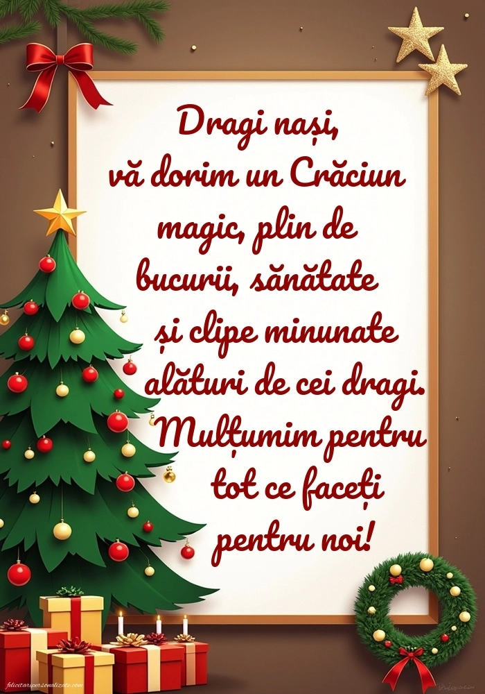 Felicitări și Imagini de Crăciun pentru Nași: Brad de Crăciun