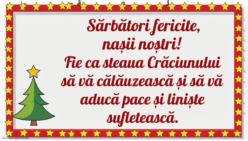 Felicitări și Imagini de Crăciun pentru Nași: Brad de Crăciun