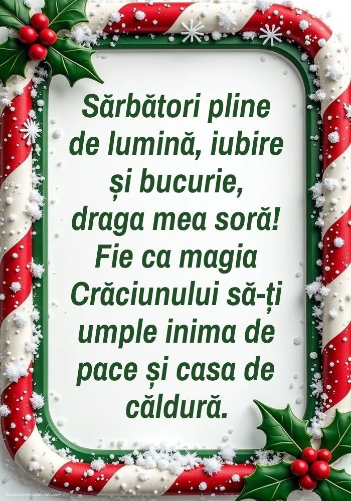 Imagini cu felicitări de Crăciun pentru Soră: Aranjamente de Crăciun