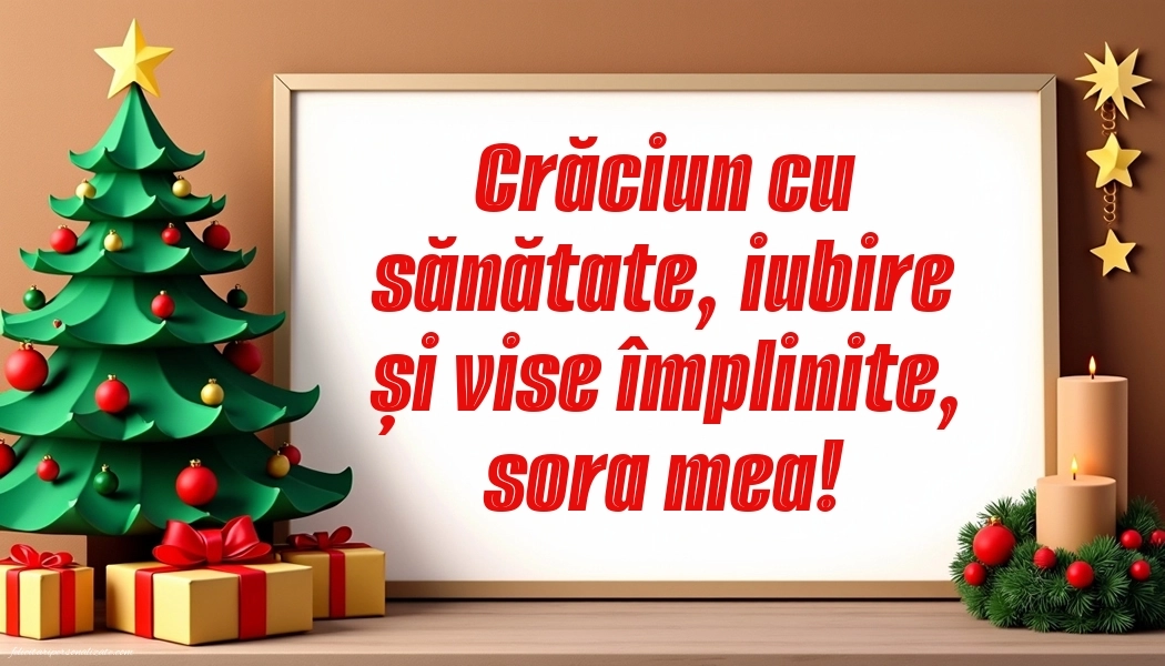 Imagini cu felicitări de Crăciun pentru Soră: Brad de Crăciun
