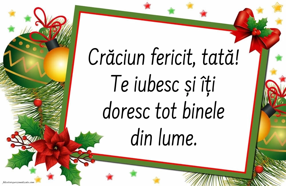 Imagini cu felicitări de Crăciun pentru Tată: Globuri de Crăciun