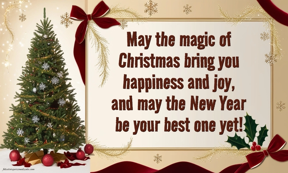 Felicitări și imagini de Crăciun și Anul Nou în Engleză: Brad de Crăciun