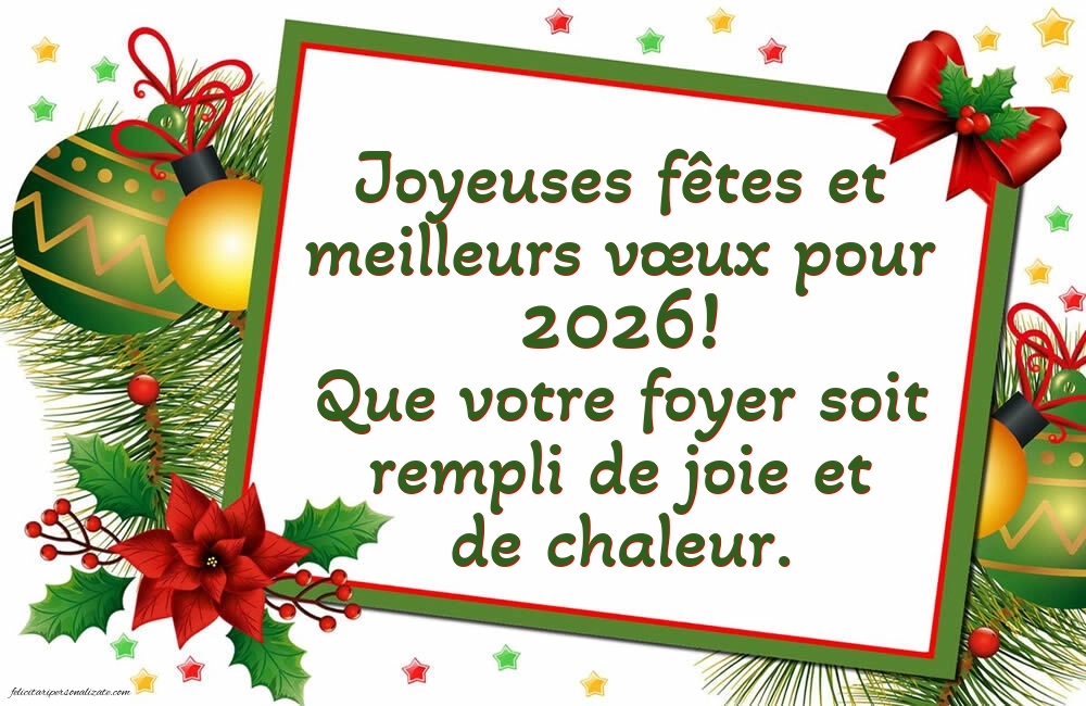 Felicitări și imagini de Crăciun și Anul Nou în Franceză: Globuri de Crăciun
