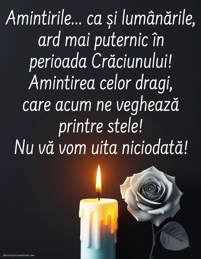 Felicitări și Imagini de Crăciun: Lumânari (Comemorare)