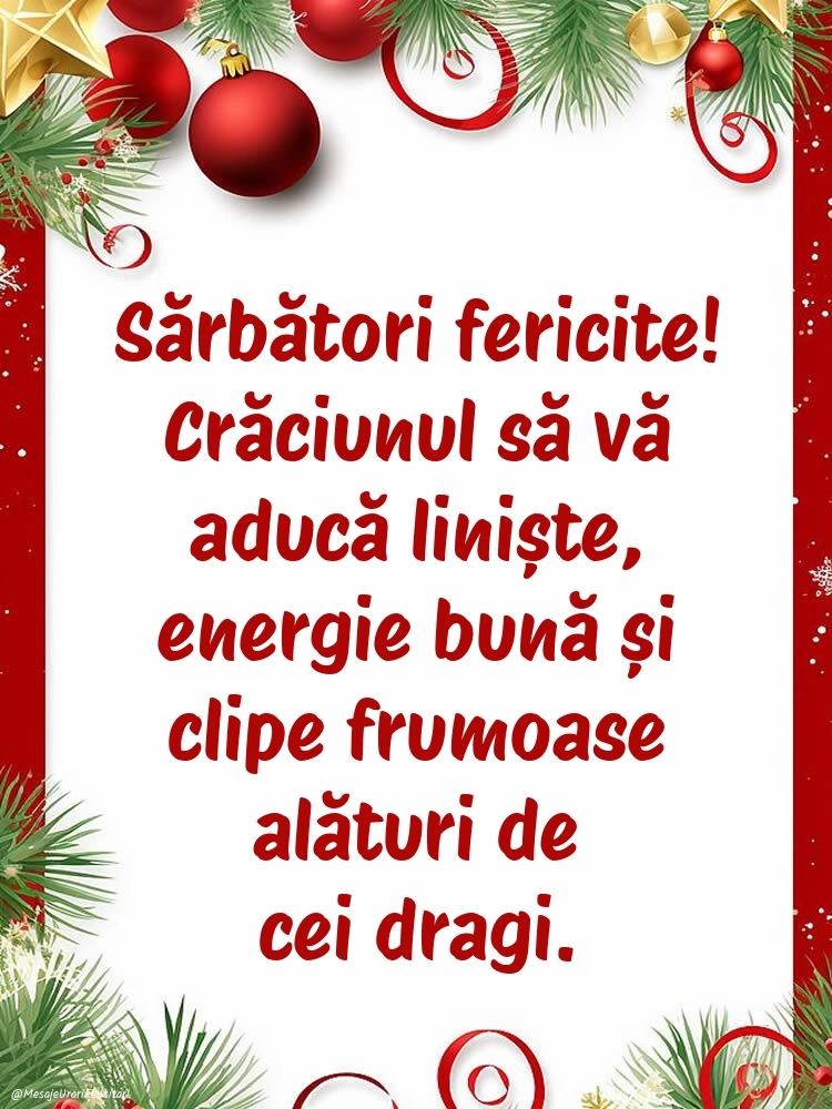 Felicitări și Imagini de Crăciun: Decorațiuni de Sărbători