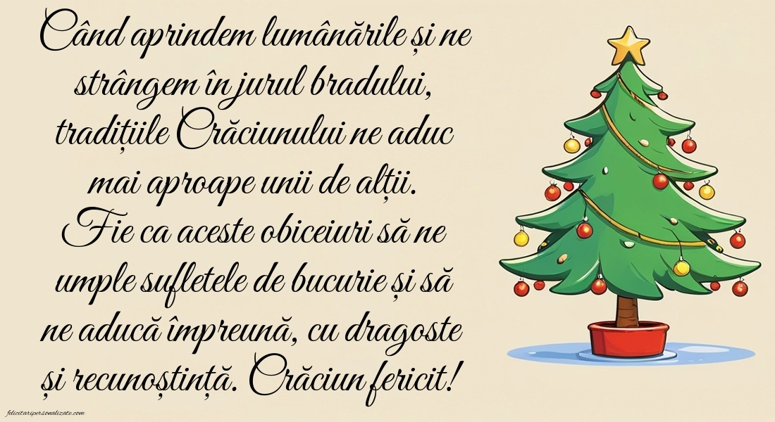 Imagini cu urări de Ajunul Crăciunului: Brad de Crăciun