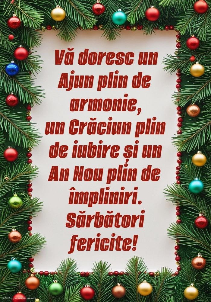 Imagini cu urări de Ajunul Crăciunului: Globuri de Crăciun