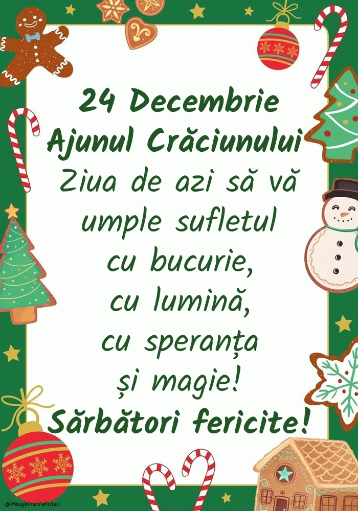 Imagini cu urări de Ajunul Crăciunului: Decorațiuni de Sărbători
