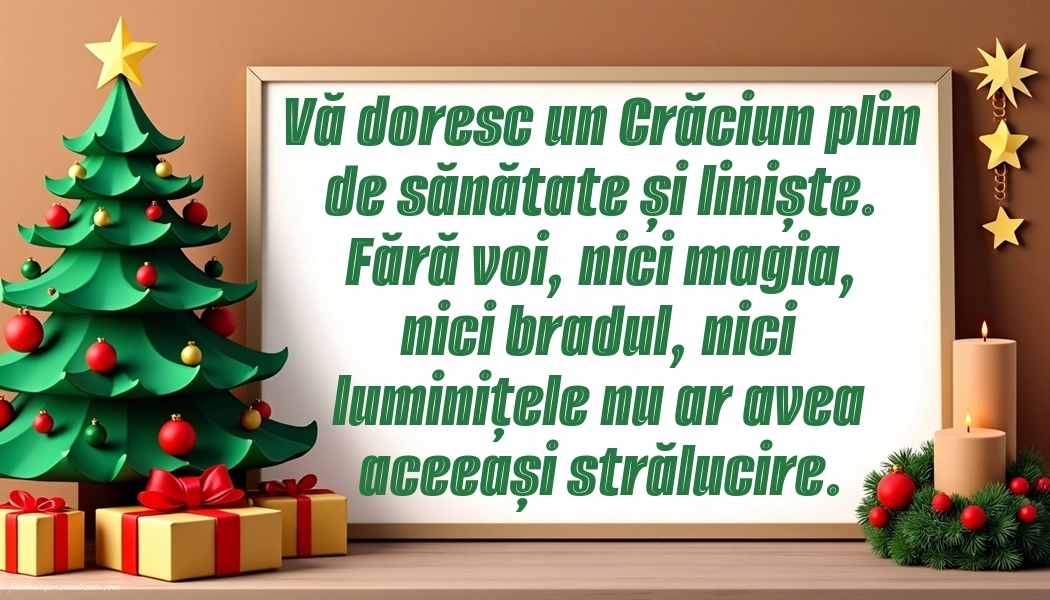 Felicitări cu imagini de Crăciun pentru părinți: Brad de Crăciun