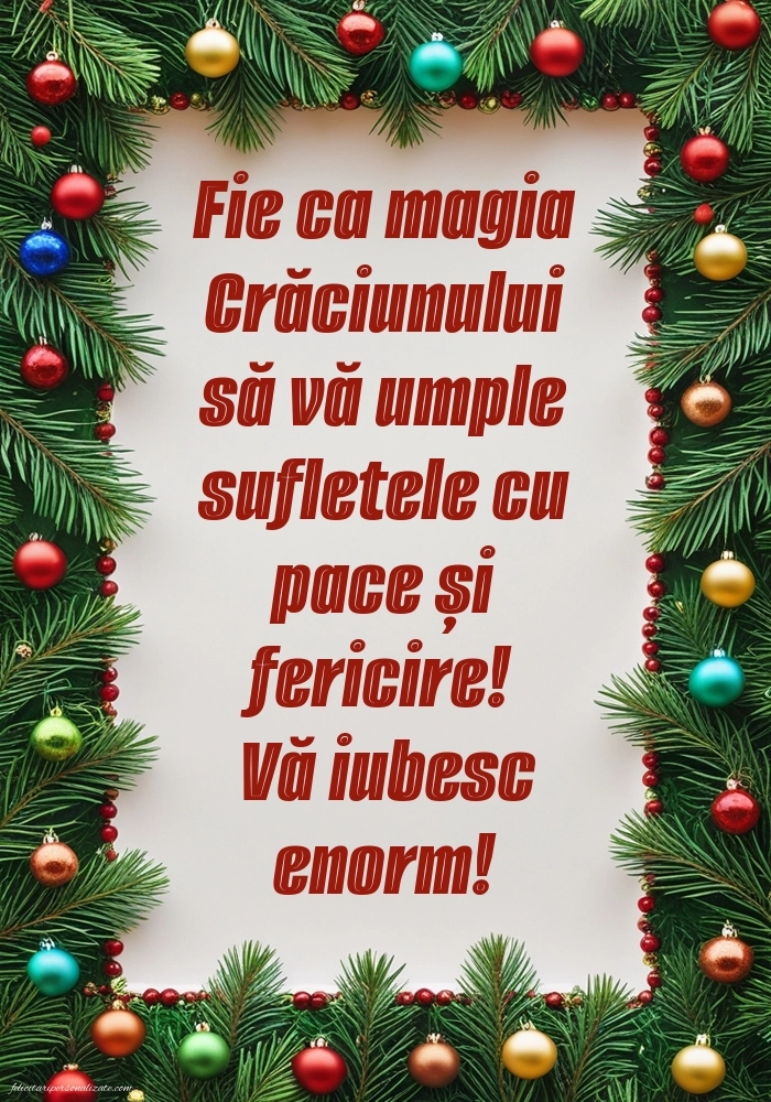 Felicitări cu imagini de Crăciun pentru părinți: Globuri de Crăciun