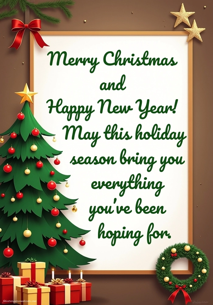 Poze cu CRĂCIUN FERICIT în Engleză: Brad de Crăciun