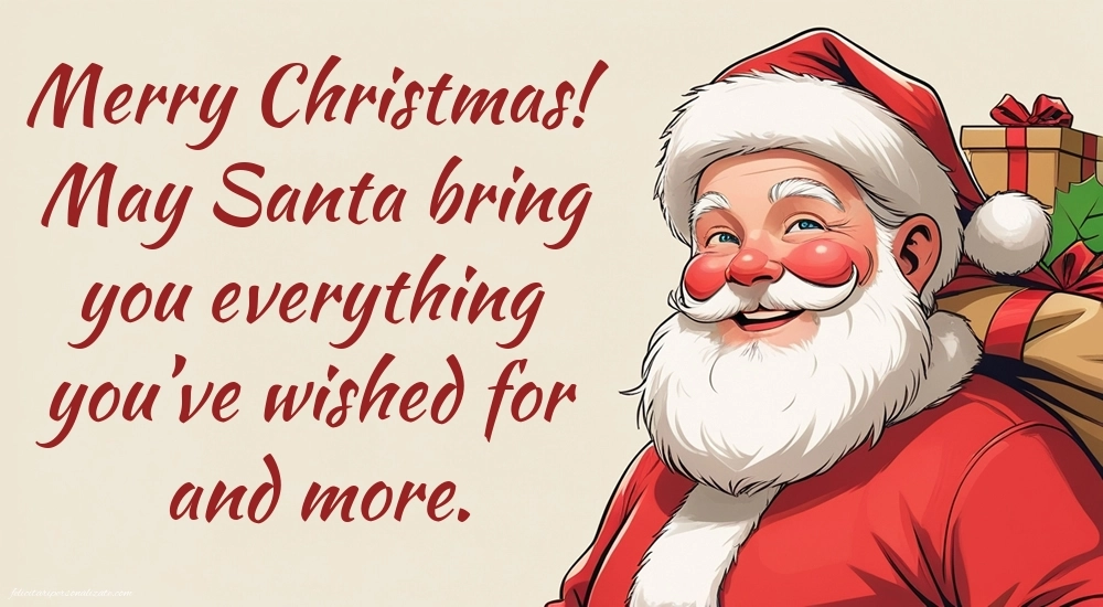 Poze cu CRĂCIUN FERICIT în Engleză: Moș Crăciun