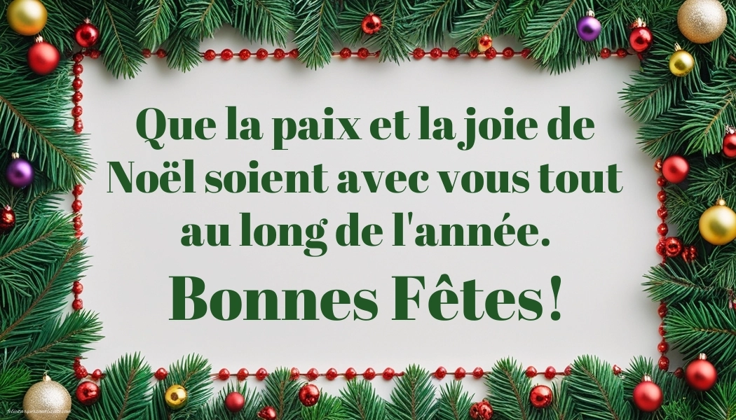 Imagini cu Felicitări de Crăciun în limba Franceză: Globuri de Crăciun