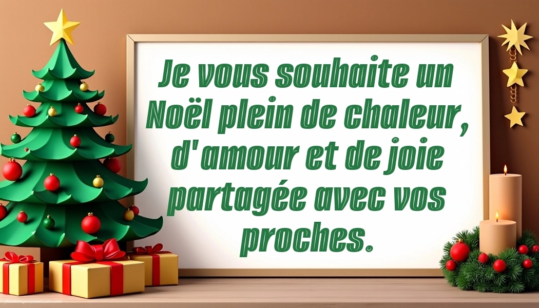 Imagini cu Felicitări de Crăciun în limba Franceză: Brad de Crăciun