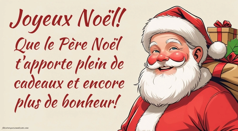Imagini cu Felicitări de Crăciun în limba Franceză: Moș Crăciun