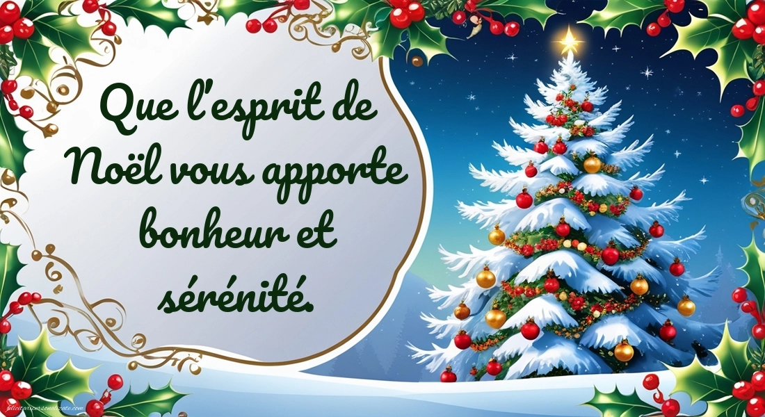Imagini cu Felicitări de Crăciun în limba Franceză: Brad de Crăciun