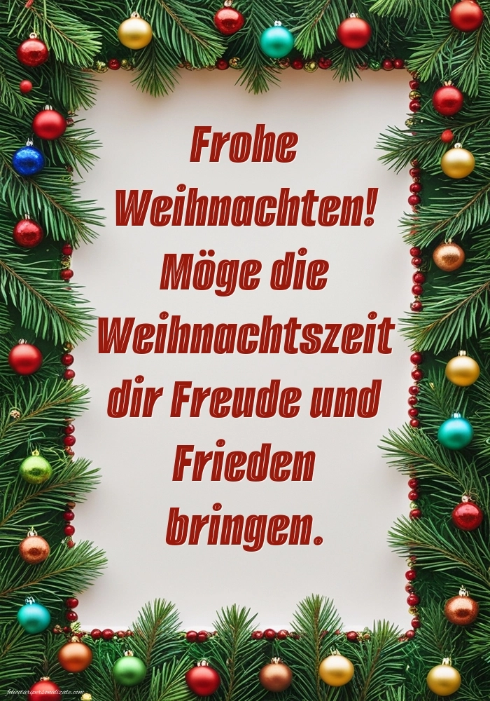 Imagini cu Felicitări de Crăciun în limba Germană: Globuri de Crăciun