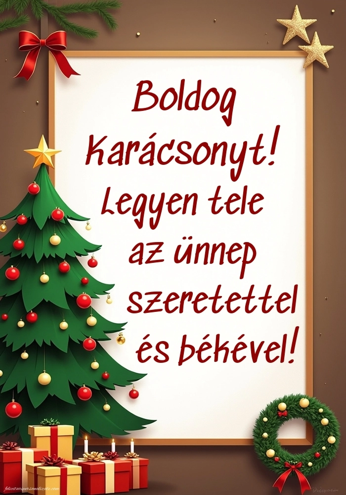 Imagini cu Felicitări de Crăciun în limba Maghiară: Brad de Crăciun