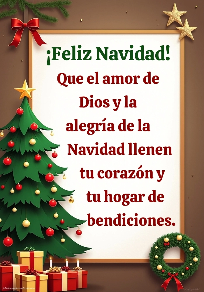 Imagini cu Felicitări de Crăciun în limba Spaniolă: Brad de Crăciun