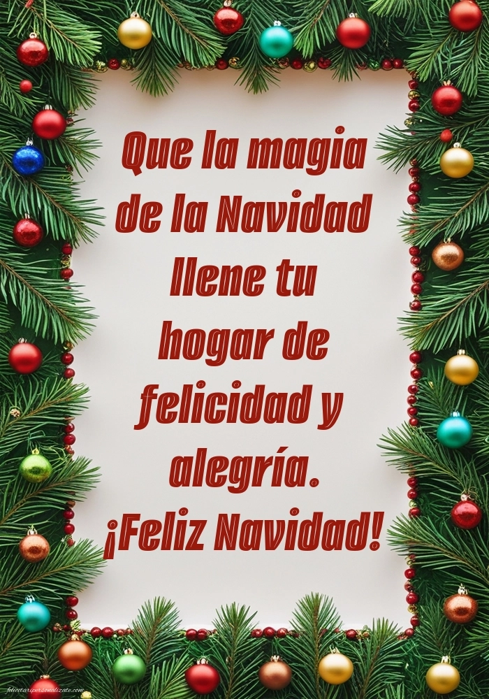 Imagini cu Felicitări de Crăciun în limba Spaniolă: Globuri de Crăciun