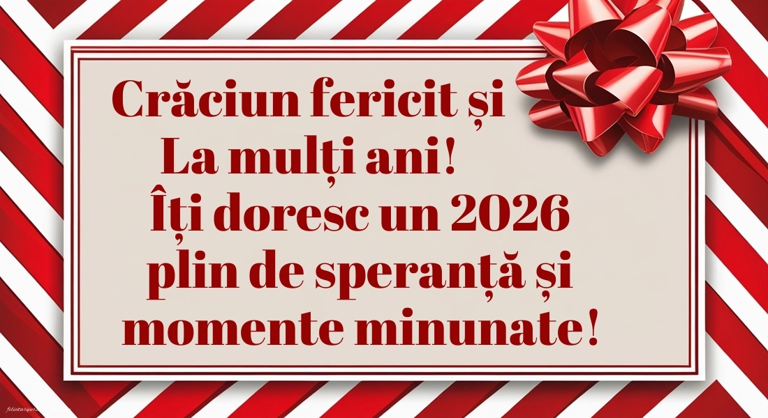 Felicitări Crăciun și Anul nou 2026: Aranjamente de Crăciun