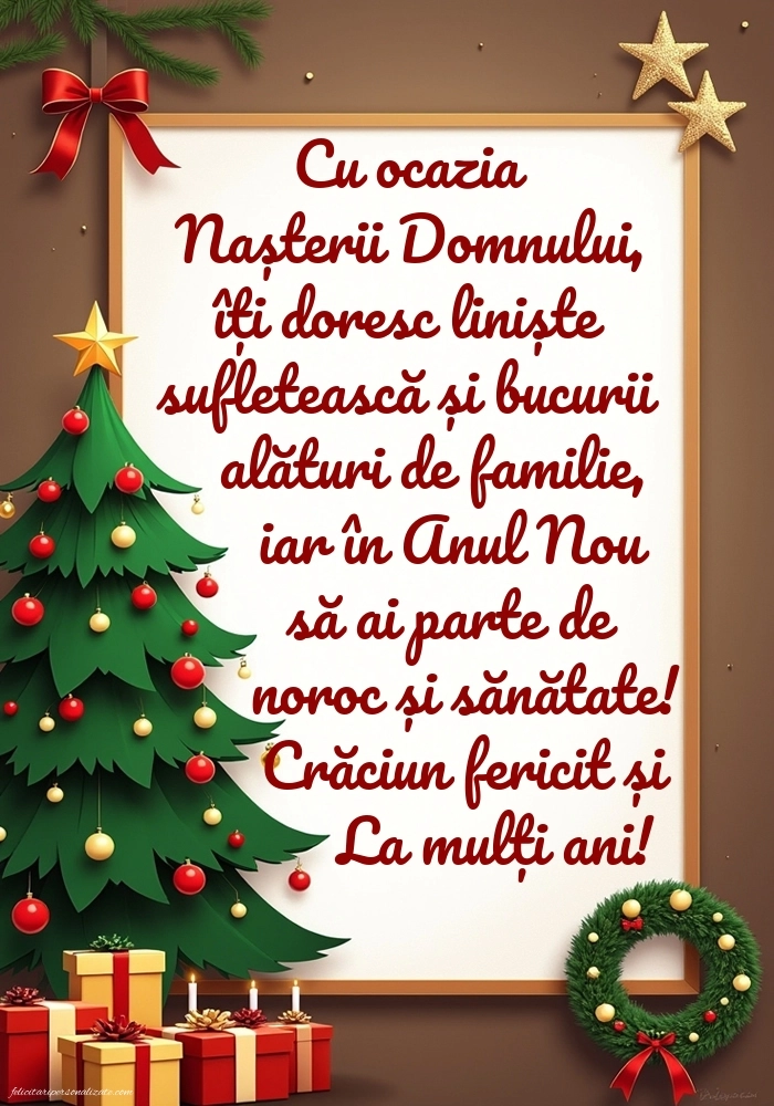 Felicitări Crăciun și Anul nou 2026: Brad de Crăciun