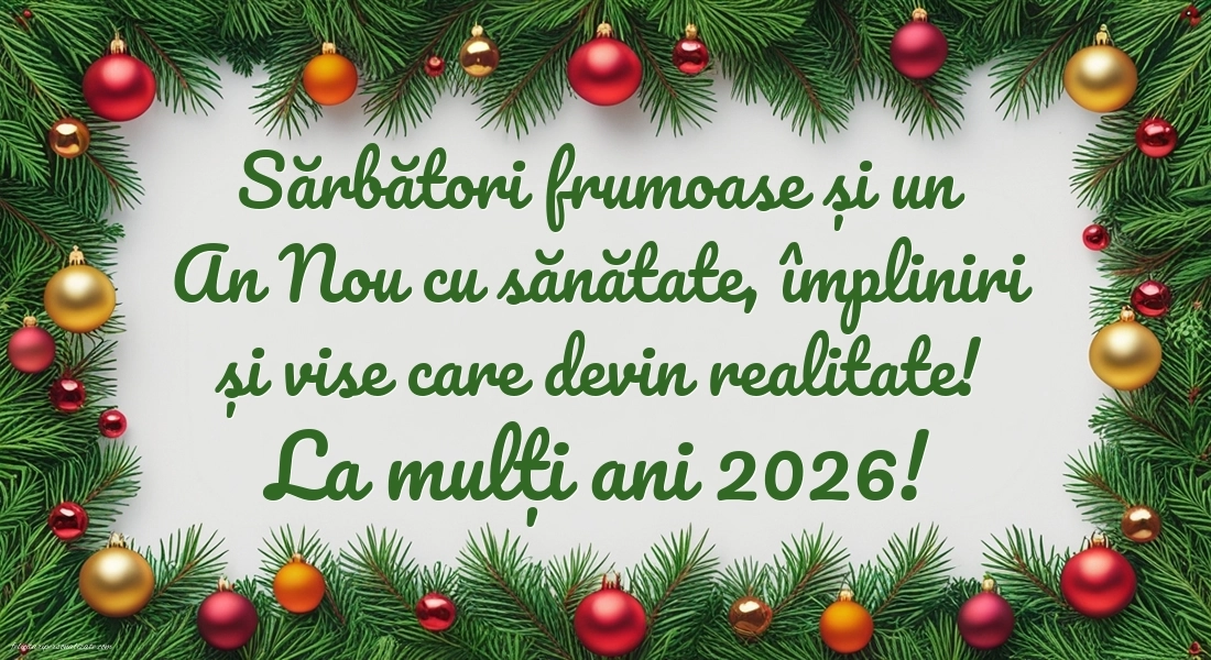 Imagini cu felicitări de Crăciun și Anul nou 2026: Globuri de Crăciun