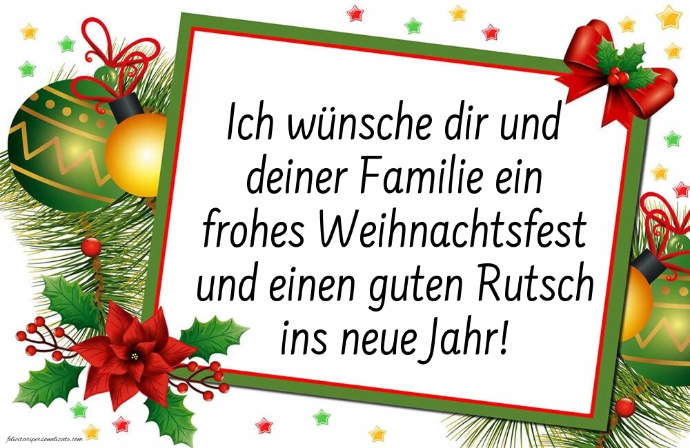 Imagini cu urări de Crăciun și Anul Nou în Germană: Globuri de Crăciun