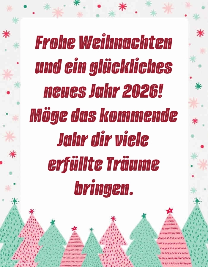 Imagini cu urări de Crăciun și Anul Nou în Germană: Brad de Crăciun