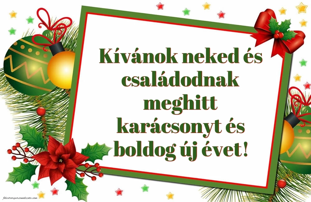 Imagini cu urări de Crăciun și Anul Nou în Maghiară: Globuri de Crăciun