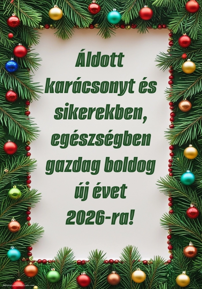 Imagini cu urări de Crăciun și Anul Nou în Maghiară: Globuri de Crăciun