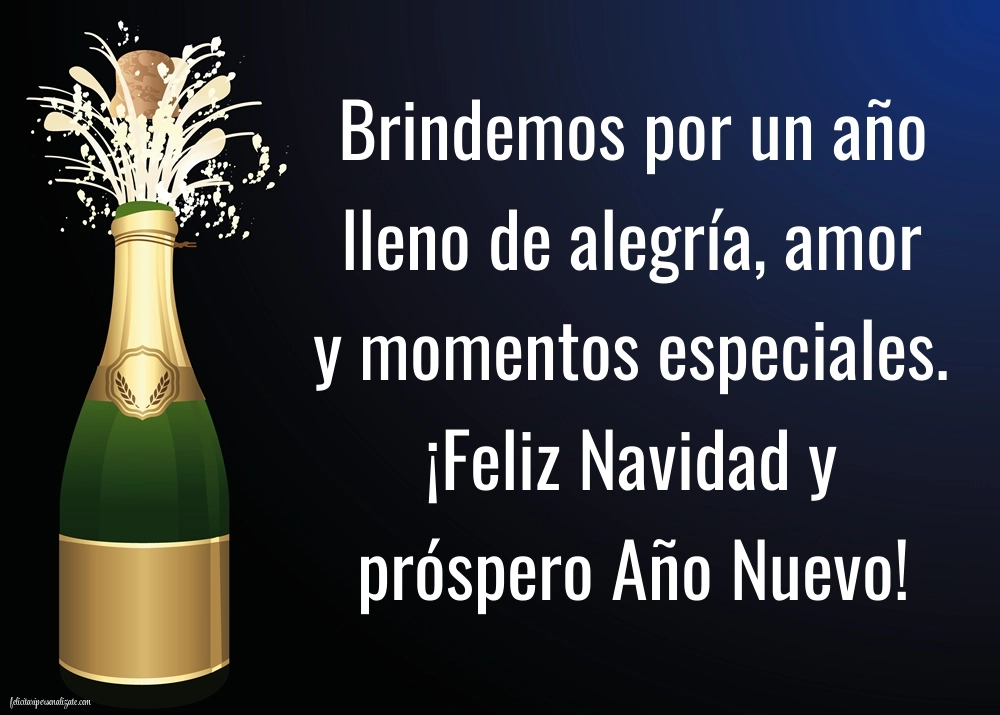 Imagini și Urări de Crăciun și Anul Nou în Spaniolă: Șampanie