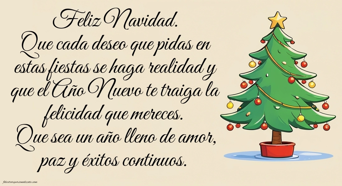 Imagini și Urări de Crăciun și Anul Nou în Spaniolă: Brad de Crăciun